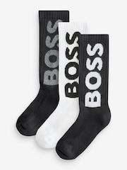 BOSS Multi Ribbed Cotton Socks 3 Pack - Image 1 of 4