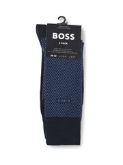 BOSS Blue Patterned Regular Length 2 Pack Socks - Image 3 of 3