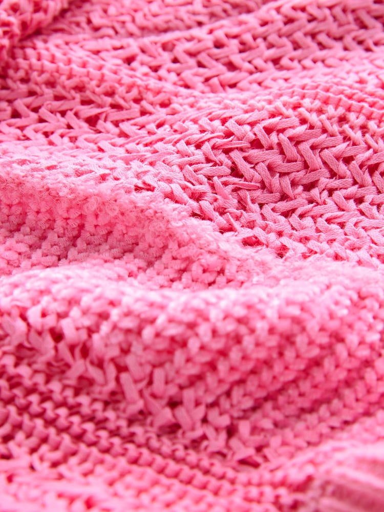 Neon-Pink - Button Up Knitted Stitch Cardigan - Image 7 of 7