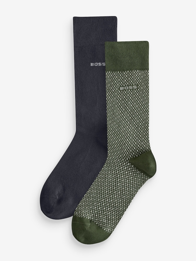 BOSS Patterned Regular Length 2 Pack Socks - Bild 1 von 5 BOSS Patterned Regular Length 2 Pack Socks - Bild 1 von 5