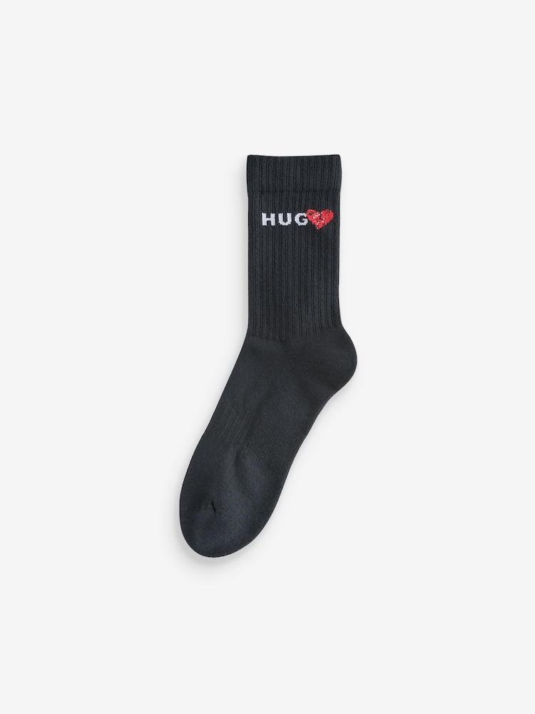HUGO Black Hugo Valentines Heart Socks 3 Pack - Image 4 of 5