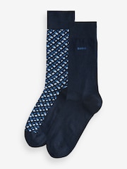 BOSS Blue Regular-Length Cotton-Blend Socks 2 Pack - Image 1 of 4