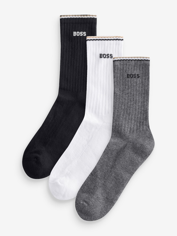 BOSS Cotton Blend Short Socks 3 Pack - Image 1 of 5