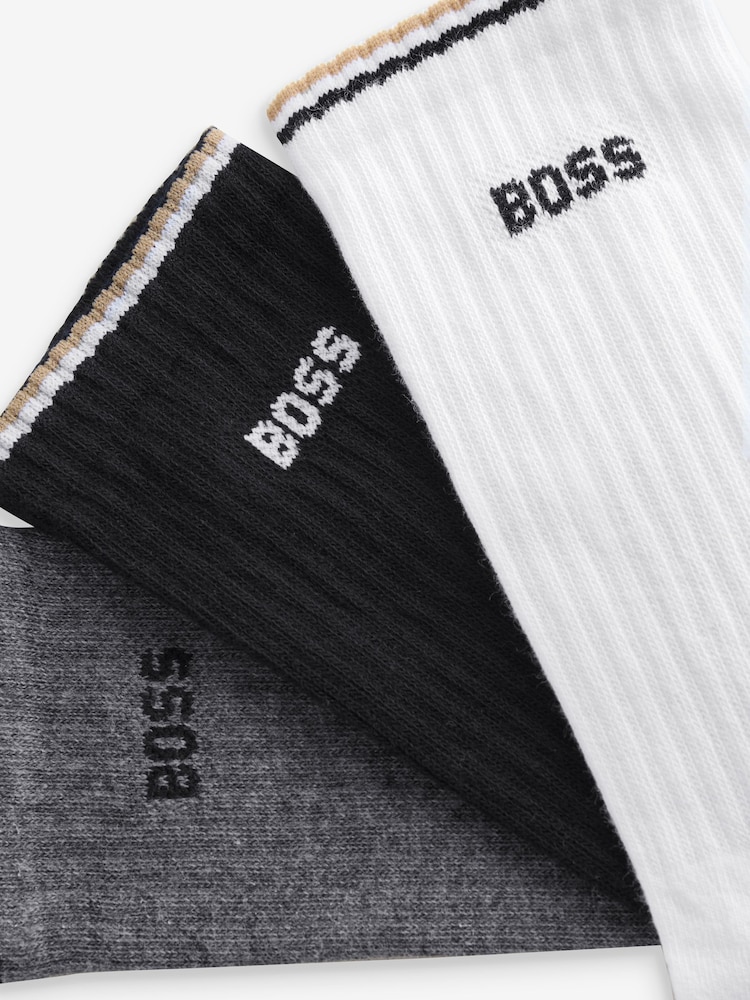 BOSS Cotton Blend Short Socks 3 Pack - Image 5 of 5