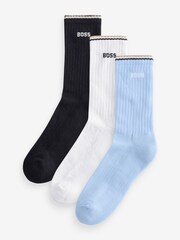 BOSS Natural Cotton Blend Short Socks 3 Pack - Image 1 of 5