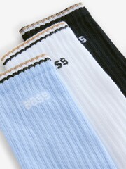 BOSS Natural Cotton Blend Short Socks 3 Pack - Image 5 of 5