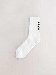 BOSS Black/White Ribbed Short Socks 3 Pack - Image 3 of 4