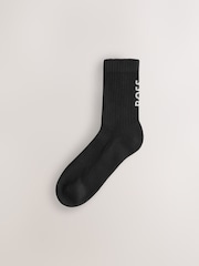 BOSS Black/White Ribbed Short Socks 3 Pack - Image 4 of 4
