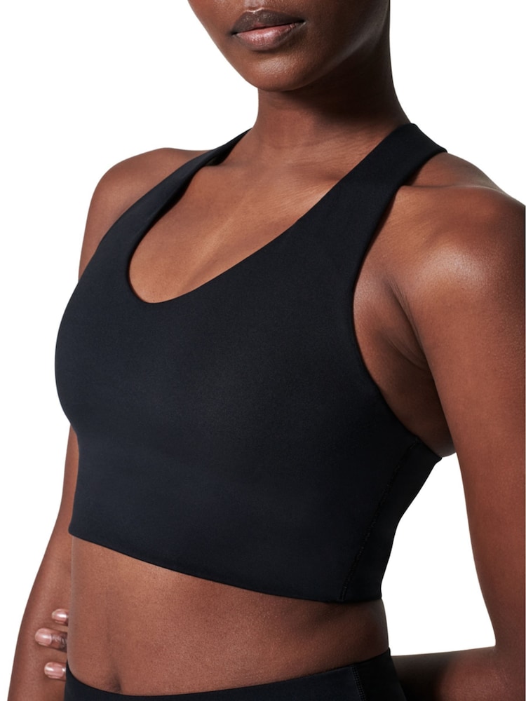 Spanx Longline Medium Impact Sports Black Bra - Image 1 of 4