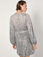 Apricot Grey Ombre Sequins Dress - Image 4 of 4