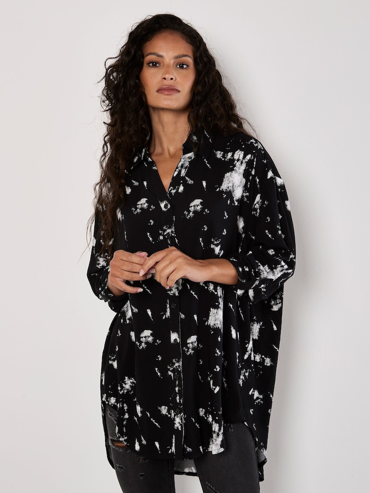 Apricot Black Oversized Paint Cloud Tunic - Image 1 of 4
