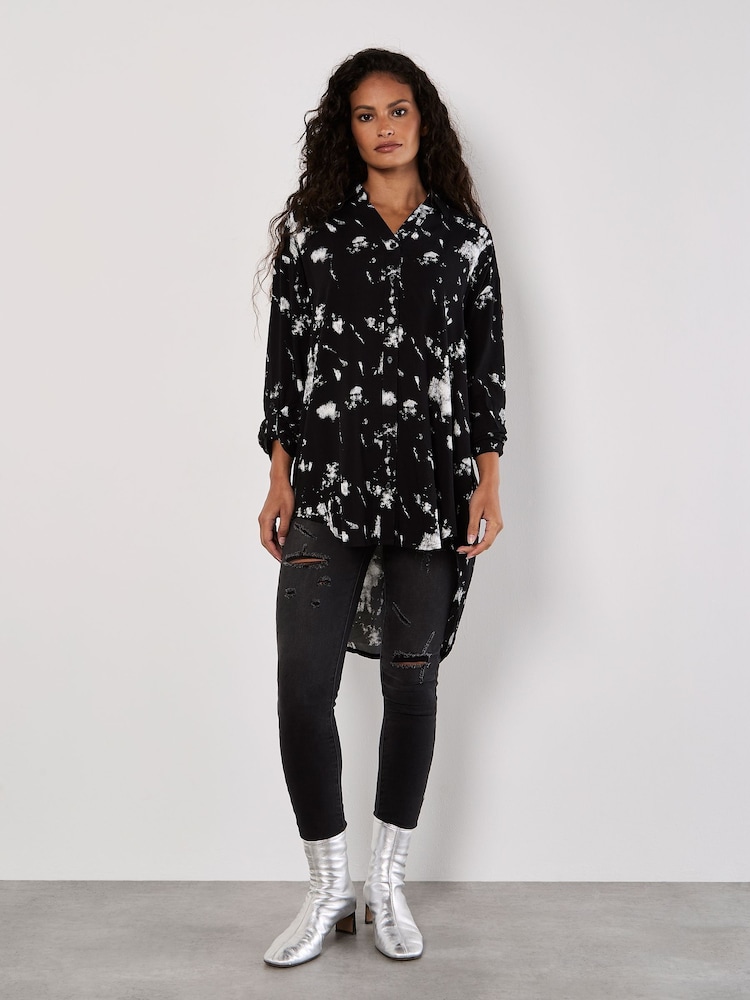 Apricot Black Oversized Paint Cloud Tunic - Image 4 of 4