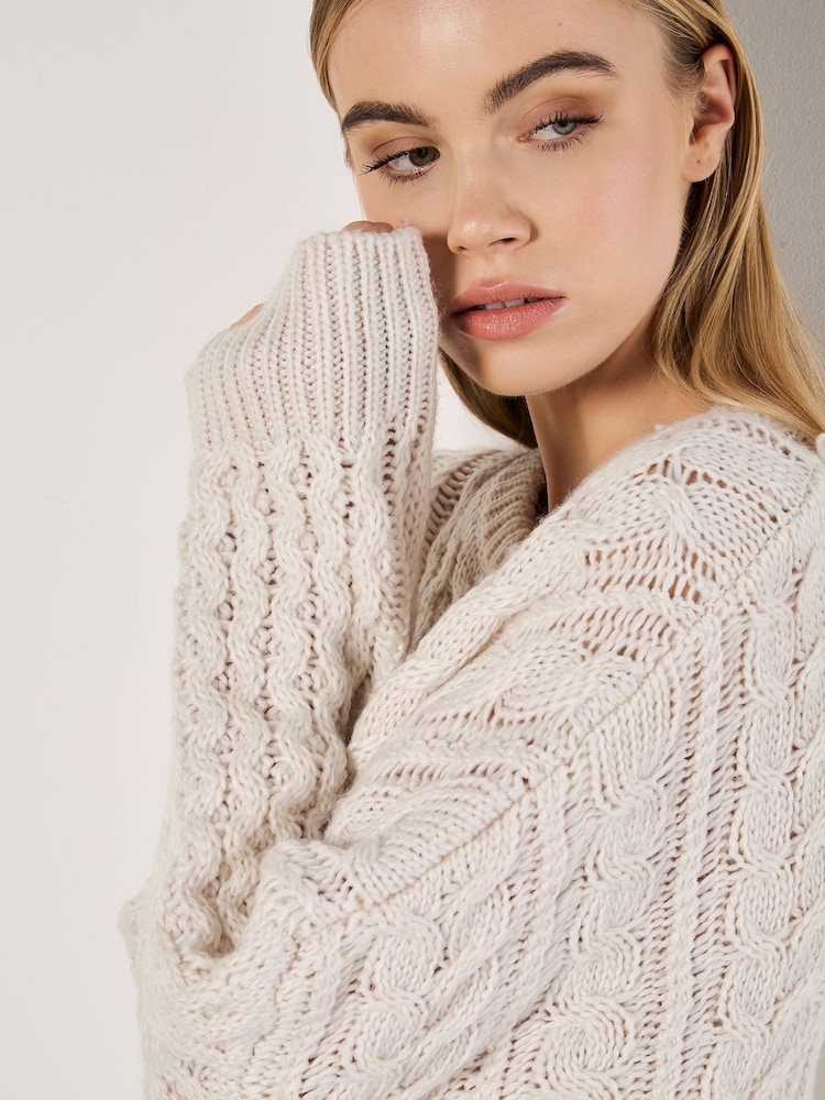 Buy Apricot Cream Oversized Cable Knit Jumper Dress from Next Hong Kong Buy Apricot Cream Oversized Cable Knit Jumper Dress from Next Hong Kong