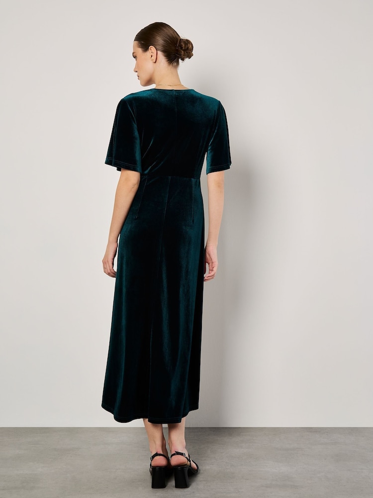 Apricot Green Wrap Angel Sleeve Split Maxi Dress - Image 5 of 5