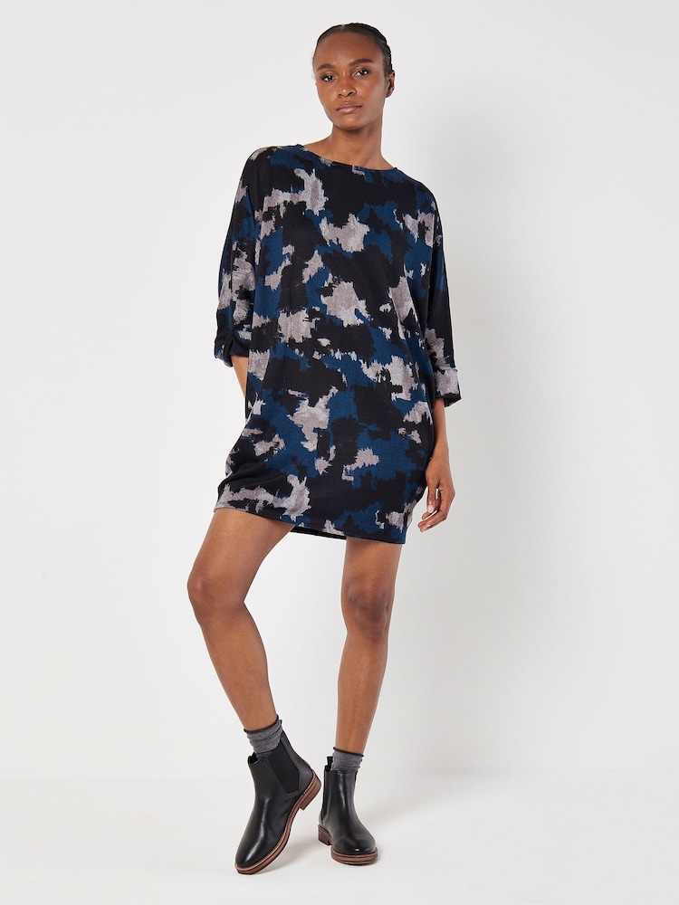 Apricot Blue Distressed Paint Batwing Dress - Image 2 of 4
