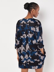 Apricot Blue Distressed Paint Batwing Dress - Image 3 of 4
