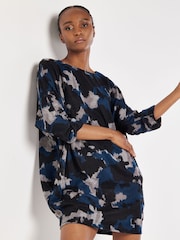 Apricot Blue Distressed Paint Batwing Dress - Image 4 of 4
