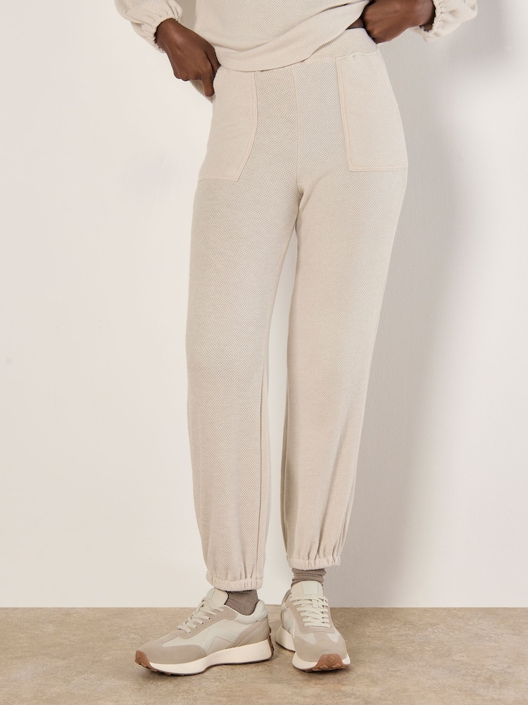 Apricot Natural Patch Pocket Textured Joggers - Image 1 of 4