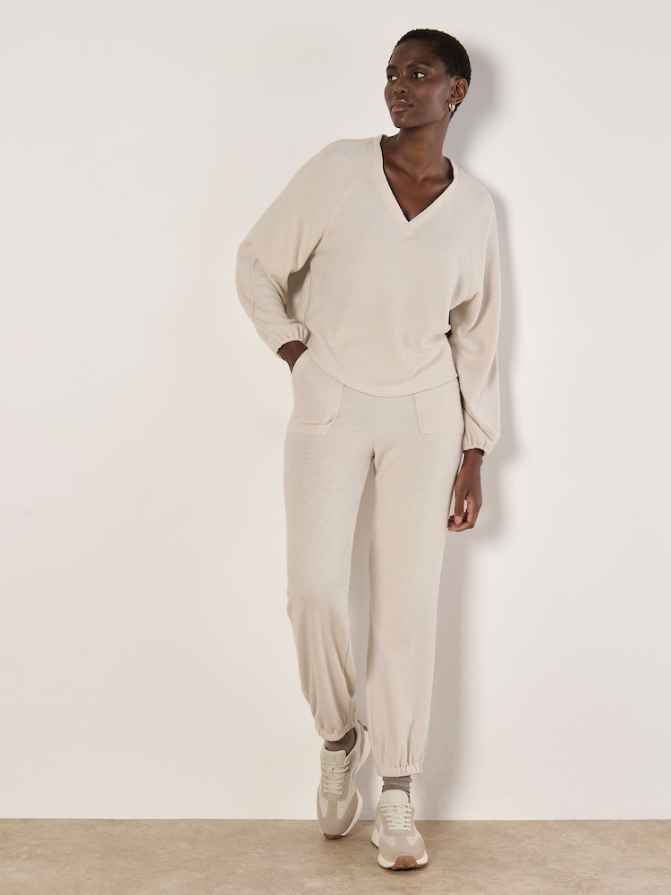 Apricot Natural Patch Pocket Textured Joggers - Image 2 of 4