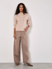 Apricot Pink Chevron Pointelle Jumper - Image 2 of 4