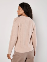 Apricot Pink Chevron Pointelle Jumper - Image 4 of 4