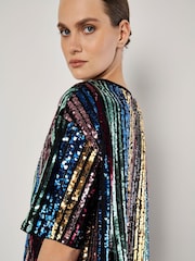 Apricot Black Sequin Stripe T-Shirt - Image 4 of 4