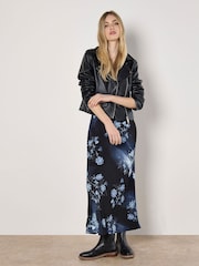 Apricot Blue Cyanotype Floral Print Slip Dress - Image 4 of 5