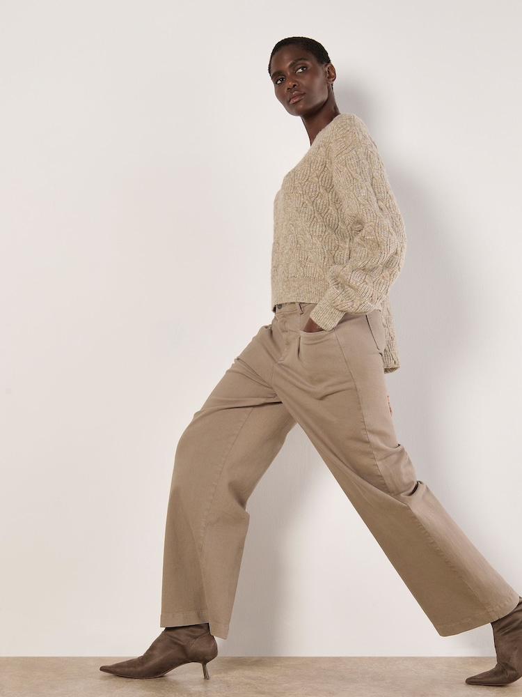 Apricot Natural Plait Cable Multifleck Jumper - Image 2 of 4