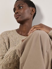 Apricot Natural Plait Cable Multifleck Jumper - Image 3 of 4