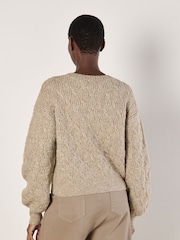 Apricot Natural Plait Cable Multifleck Jumper - Image 4 of 4