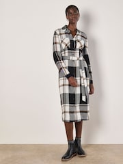 Apricot White Large Scale Check Midi Dress - Image 1 of 4