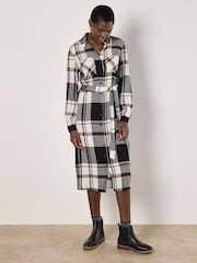 Apricot White Large Scale Check Midi Dress - Image 3 of 4
