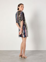 Apricot Black Sequin Stripe T-Shirt Dress - Image 3 of 3