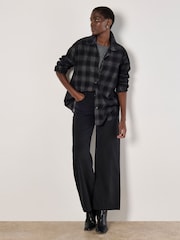 Apricot Grey Oversized Distressed 100% Cotton Check Shirt - Image 1 of 4