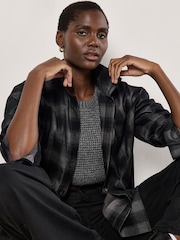 Apricot Grey Oversized Distressed 100% Cotton Check Shirt - Image 2 of 4
