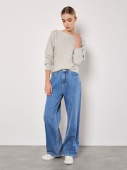 Apricot Grey Slash Neck Batwing Jumper - Image 3 of 4