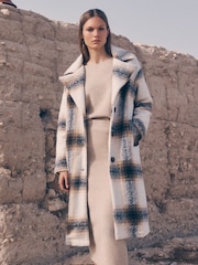 Apricot Cream Oversized Large Scale Check Coat - Image 1 of 6