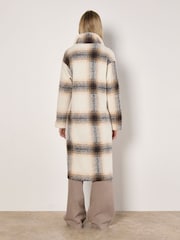 Apricot Cream Oversized Large Scale Check Coat - Image 5 of 6