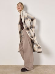 Apricot Cream Oversized Large Scale Check Coat - Image 6 of 6