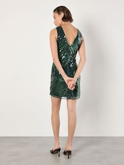 Apricot Green Sequin Glitz Panel Bodycon Dress - Image 5 of 5