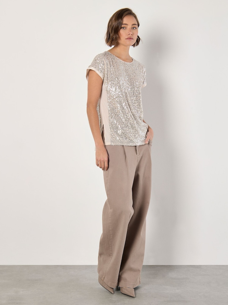 Apricot Sequin Line Top - Afbeelding 2 van 4