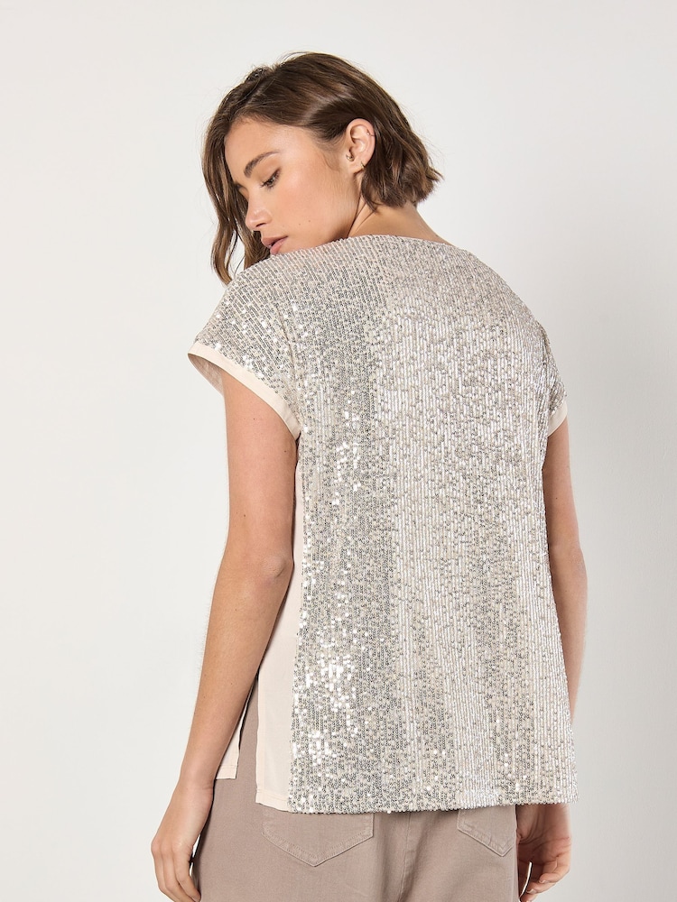Apricot Sequin Line Top - Afbeelding 4 van 4