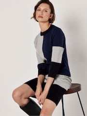Apricot Blue Constructive Colourblock Knit Dress - Image 2 of 4