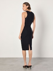 Apricot Black V-Neck Bandage Midi Dress - Image 4 of 4