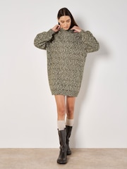 Apricot Green Two Tone Knit Jumper Dress - Image 2 of 4