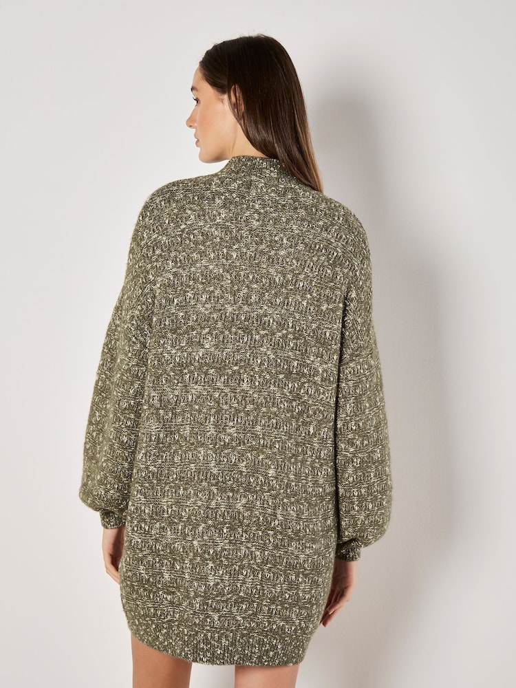 Apricot Green Two Tone Knit Jumper Dress - Image 4 of 4