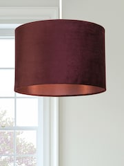 Searchlight Plum Majesty Velvet Drum Shade - Image 1 of 4