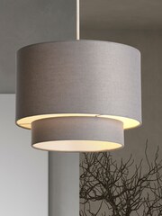 Searchlight Grey Gothic Drum Shade - Image 1 of 4