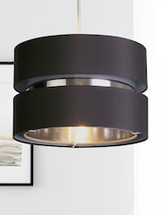 Searchlight Grey Noir Drum Shade - Image 1 of 4