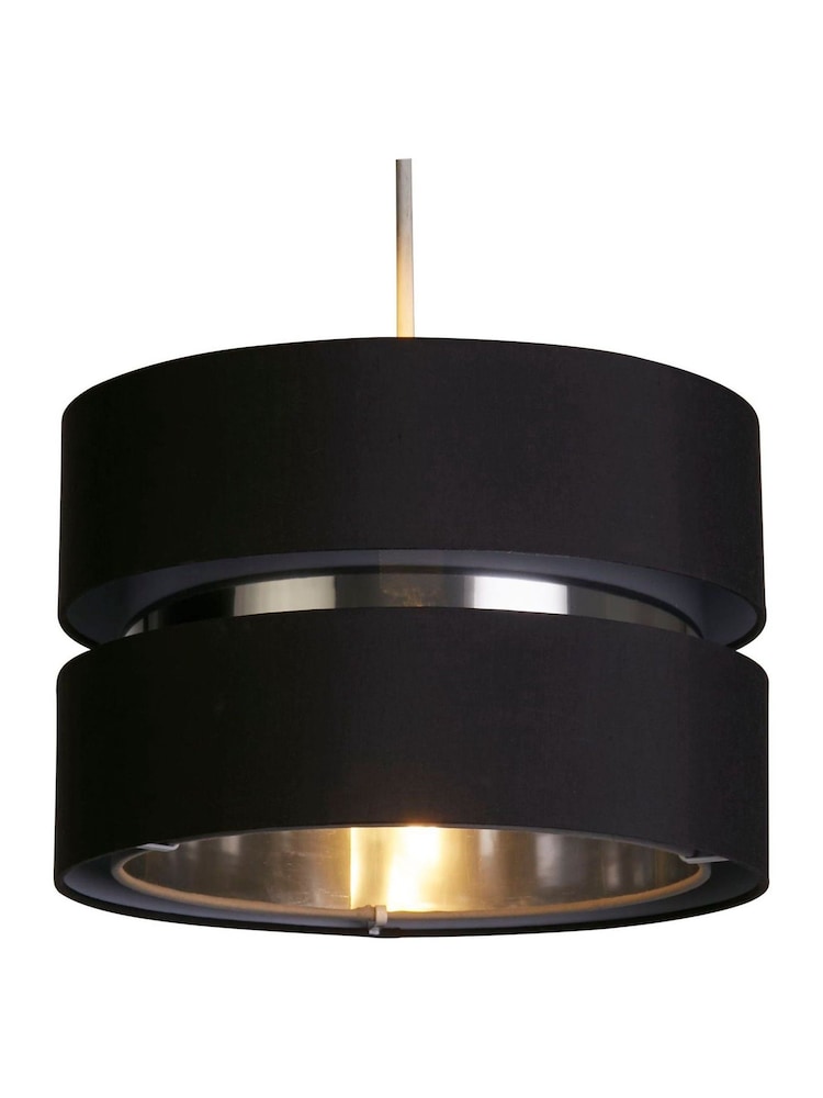Searchlight Grey Noir Drum Shade - Image 2 of 4